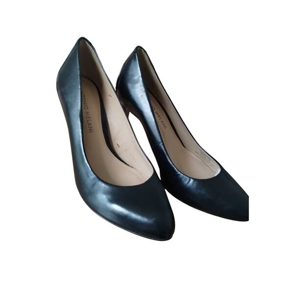 Antonio MELANI Women's size 6½M Paton Leather Black Classic Old Money Pump Heel - Picture 3 of 7
